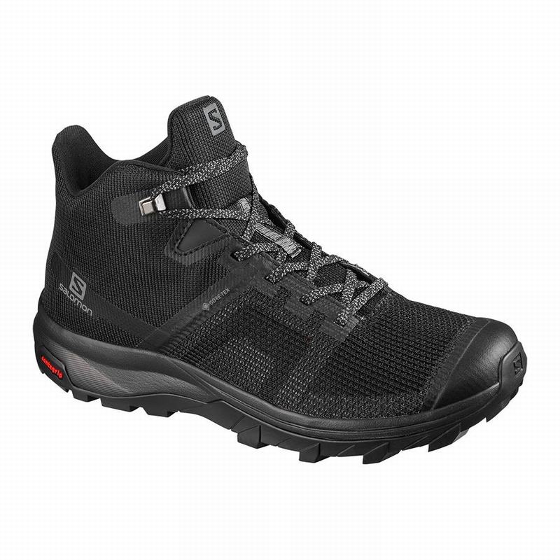 SALOMON OUTLINE PRISM MID GORE-TEX Philippines - Women's Hiking Shoes - Black | 062734-OKI